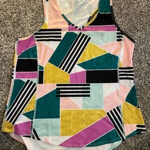 Fila Multicolor Geometric V-Neck Tank Top